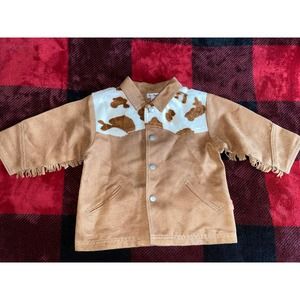 Le Top | Faux Leather Western Fringe Jacket 18M Boys